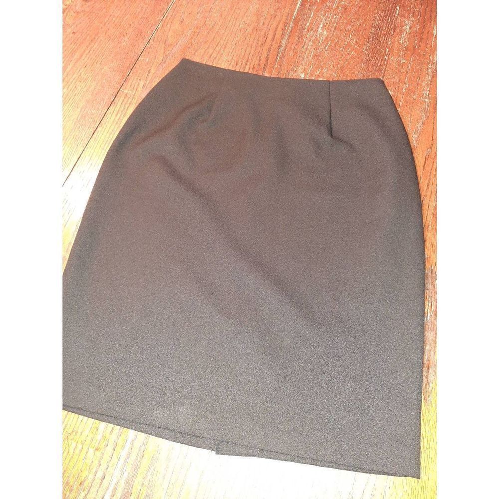 Size 10 Studio C Black Midi Skirt Rear Zipper Rear Slit
